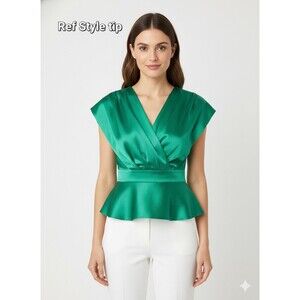 New green plus size  Women's V neck sleeveless Top Sz S, M, L, 2x, 3x